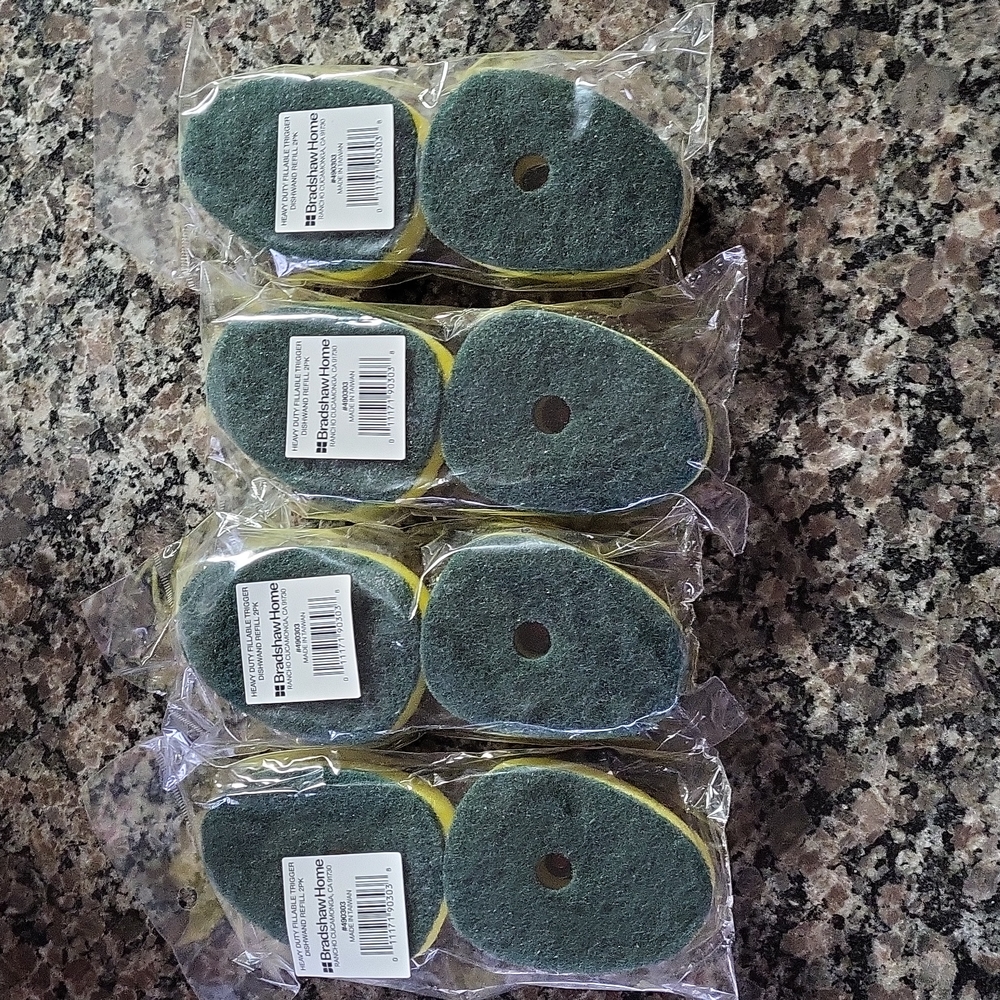 Bradshaw Home heavy duty fillable trigger dishwand refill 2 pack lot of 4 new